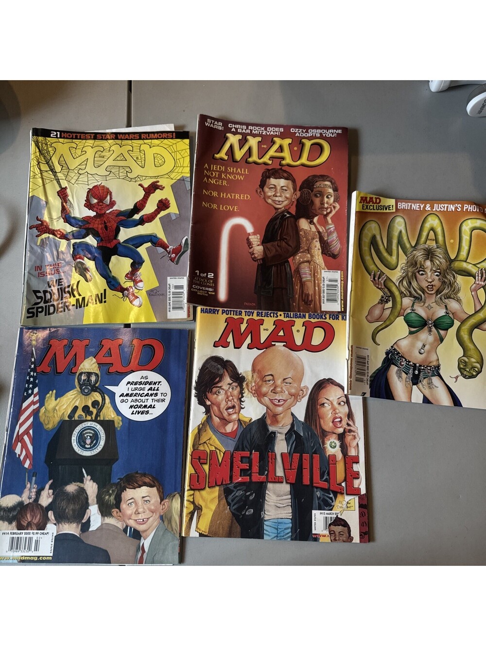 MAD Magazine -Lot Of 5 (2002 ) - Issues 417 415 414 418